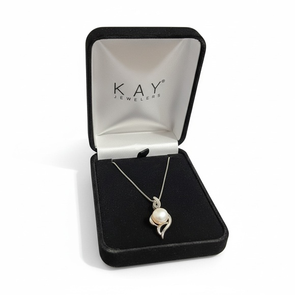 Kay Jewelers Jewelry - 925 Silver Caged Pearl Pendant Necklace NIB